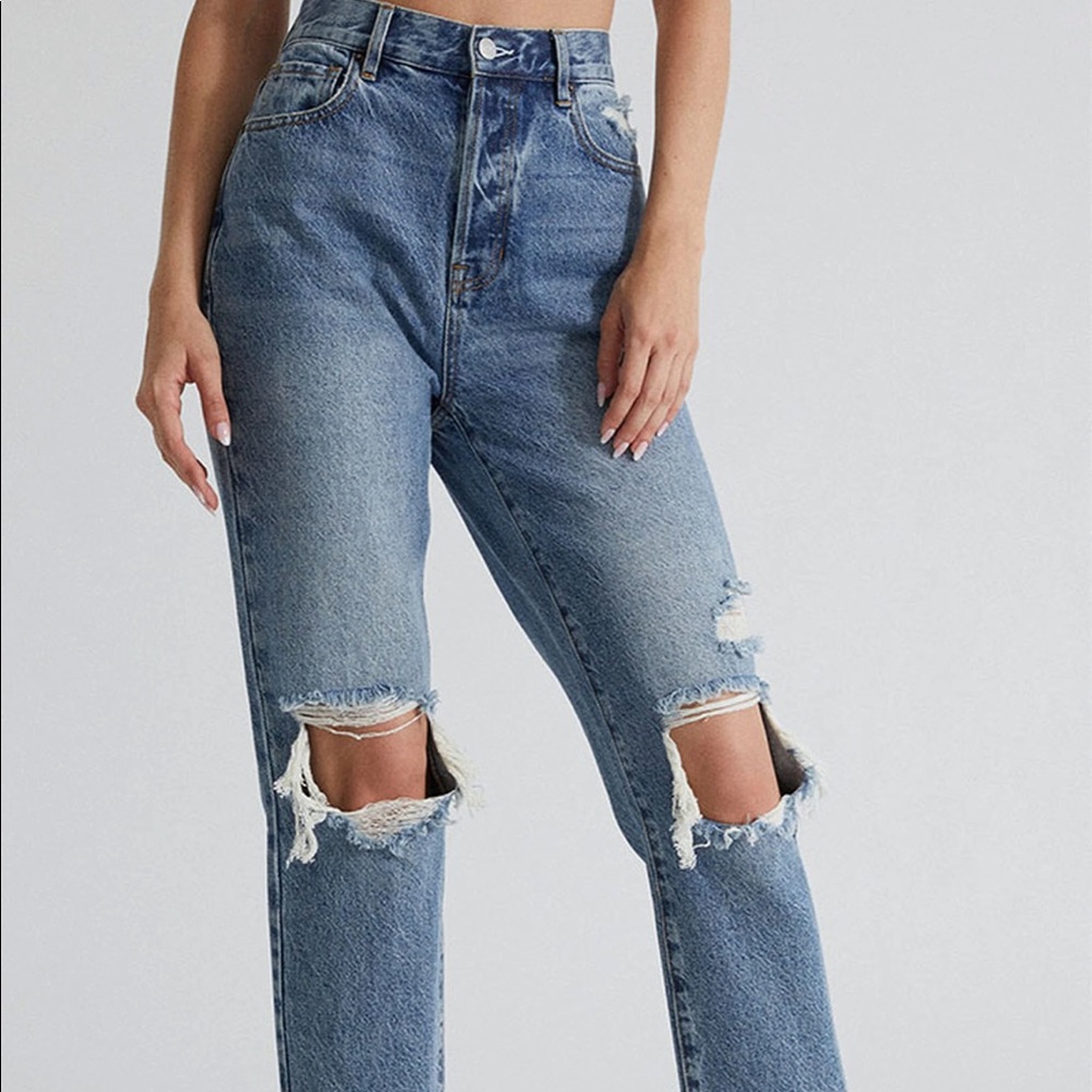 high rise straight jean